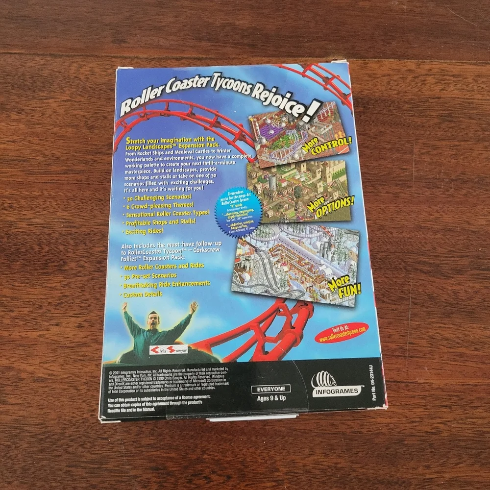RollerCoaster Tycoon PC Loopy Landscapes Box Expansion 2 Pack NEW SEALED